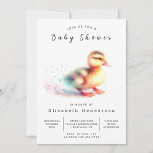  Gender Neutral Custom Duck Baby Shower Invitation