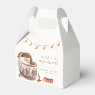Gender Neutral Cute Boho Bassinet Toy Baby Shower Favor Box