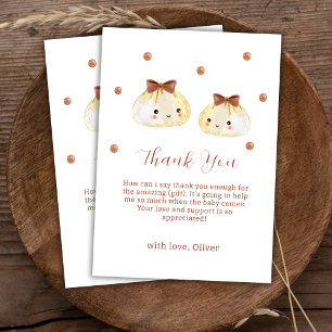 Gender Neutral Cute Dumpling Baby Shower  Thank You Card