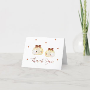 Gender Neutral Cute Simple Dumpling Baby Shower  Thank You Card