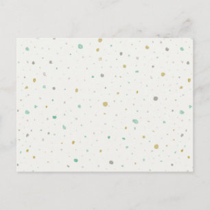 Gender neutral dots - teal gold and grey postcard