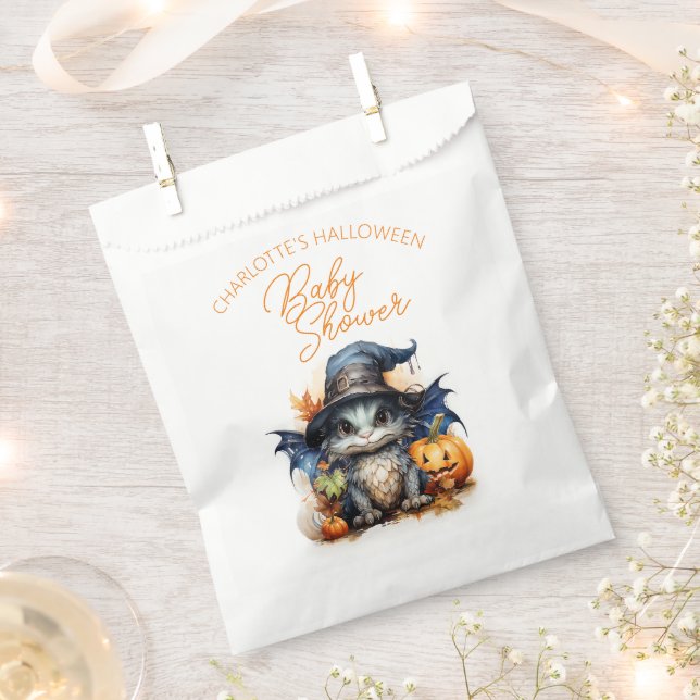 Gender Neutral Dragon Halloween Baby Shower Favour Bag (Clipped)