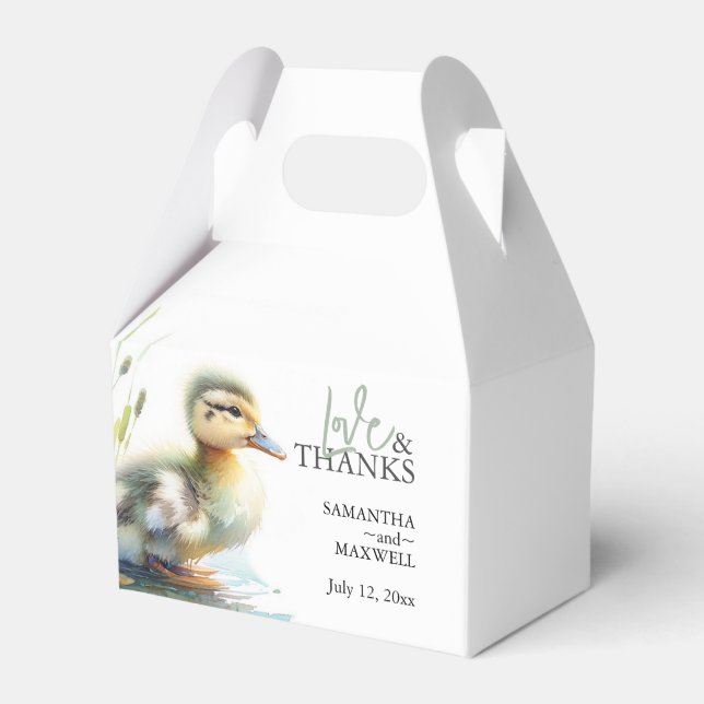 Gender Neutral Duck Baby Shower Favour Boxes (Front Side)