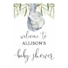 Gender neutral elephant baby shower welcome sign