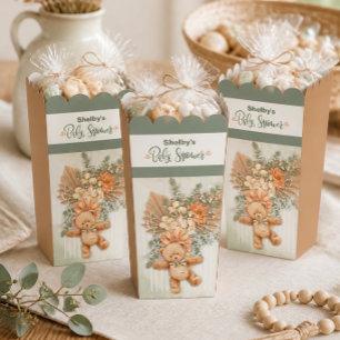 Gender Neutral Floral and Bear Baby Shower Favor Box