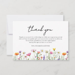 Gender Neutral Floral Wildflower Baby Shower  Card