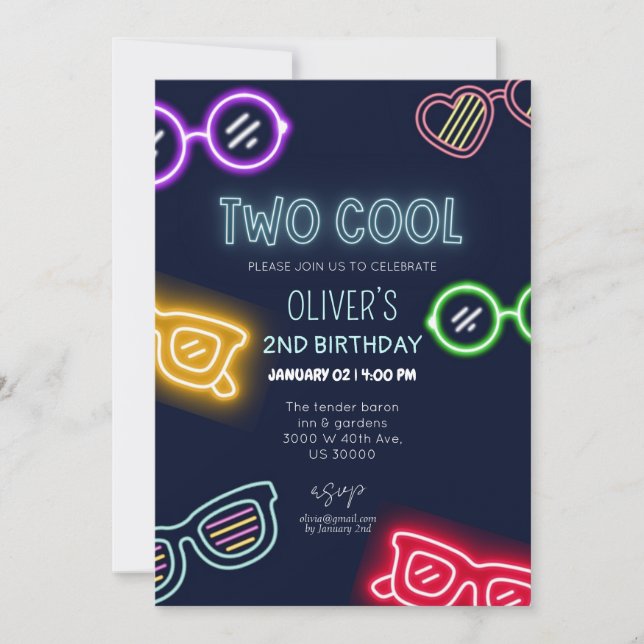 Gender neutral funny 2nd birthday  invitation (Front)