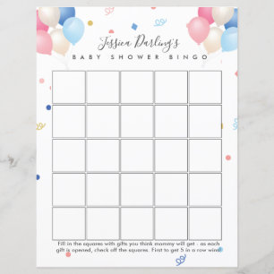 Gender neutral   gender reveal Baby Shower bingo