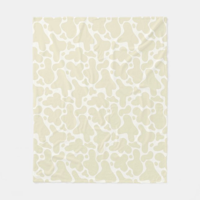 Gender Neutral Gift Wrap | Beige Cow Print Fleece Blanket (Front)