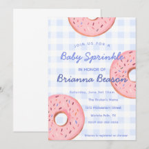 Gender Neutral, Gingham & Doughnuts Baby Sprinkle