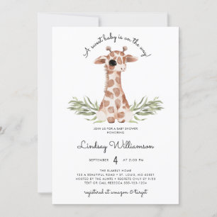 Gender Neutral Giraffe Baby Shower Invitation