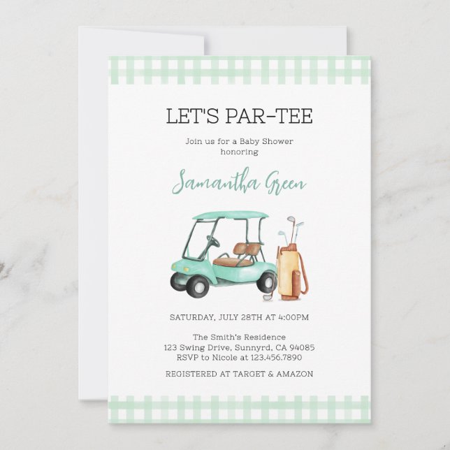Gender Neutral Golf Baby Shower Invitation (Front)