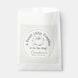 Gender Neutral Green Little Pumpkin Baby Shower Favour Bag