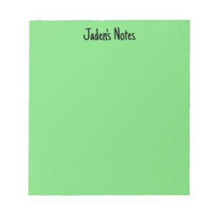 Gender Neutral Green Minimalist Custom Name Pocket Notepad