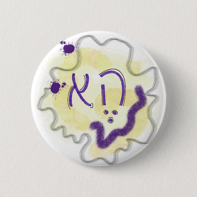 Gender Neutral Hebrew Pronoun, Nonbinary Colours 2 Inch Round Button (Front)