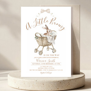 Gender Neutral Ivory Beige Bunny Baby Shower Invitation