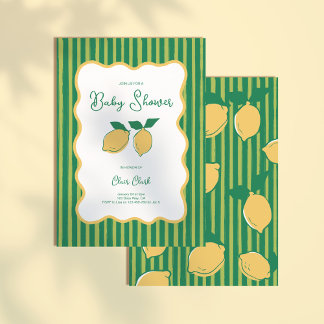 Gender Neutral Lemon Minimal Baby Shower Invitation