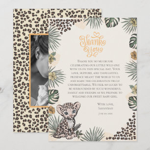 Gender Neutral Leopard Cub Thank You Baby Shower Card
