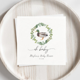 Gender Neutral Mallard Duck Baby Shower  Napkin