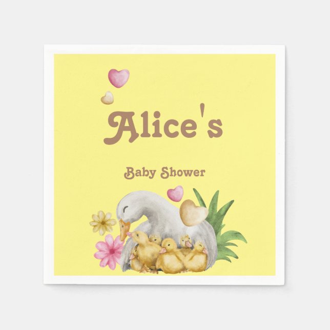Gender Neutral Mommy and Baby Cute Baby Shower Napkin (Front)