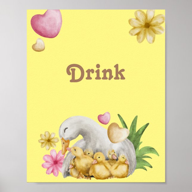 Gender Neutral Mommy and Baby Cute Drink  Poster (Front)