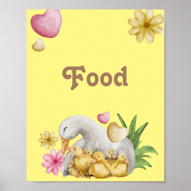 Gender Neutral Mommy and Baby Cute Food Poster (Front)