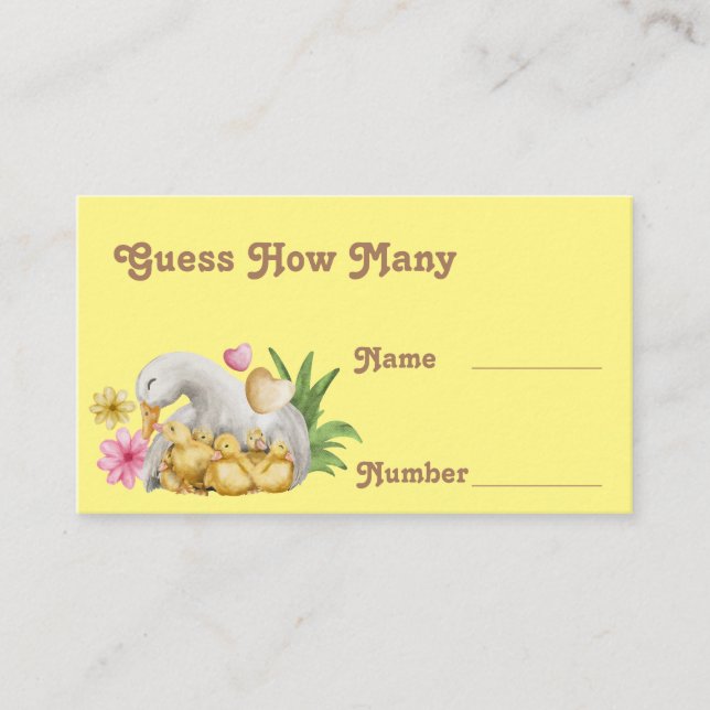 Gender Neutral Mommy and Baby Cute Guess How Many Enclosure Card (Front)