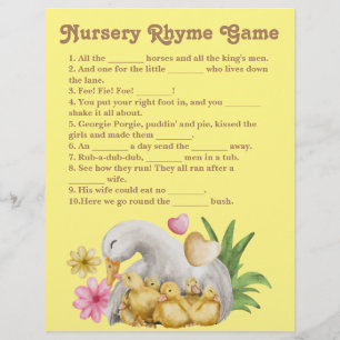 Gender Neutral Mommy and Baby Cute Nursery Rhyme Flyer