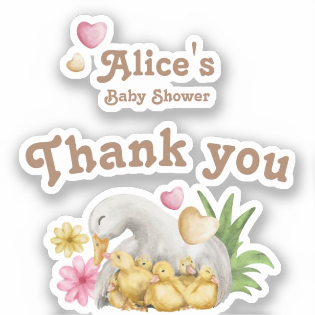 Gender Neutral Mommy Baby Duck Baby Shower (Front)