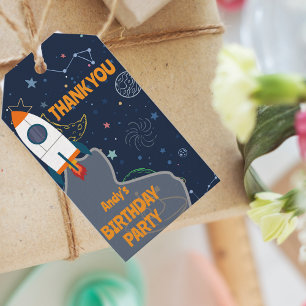 Gender Neutral Outer Space 1st Birthday Thank You  Gift Tags
