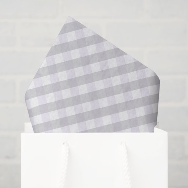 Gender Neutral Pastel Purple and Grey Gingham Tissue Paper (Gift Bag)