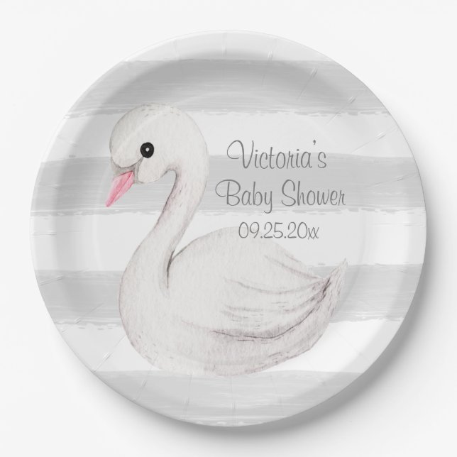 Gender Neutral Personalized Baby Shower  Paper Plate (Front)