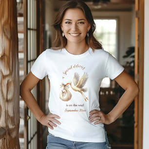Gender Neutral Pregnancy Announcement Unisex Stork T-Shirt