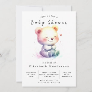 Gender Neutral Printable Bear Baby Shower Invitation