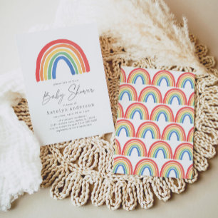Gender Neutral Rainbow Baby Shower Invitation