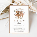 Gender Neutral Rustic Vintage Baby Shower Invitation<br><div class="desc">Celebrate the mom-to-be with this adorable rustic gender neutral baby shower invitation featuring a stunning watercolor illustration of baby’s first outfit,  toys and stars. This design includes both boys and girls outfits,  perfect for a gender reveal or twin baby shower celebration.</div>