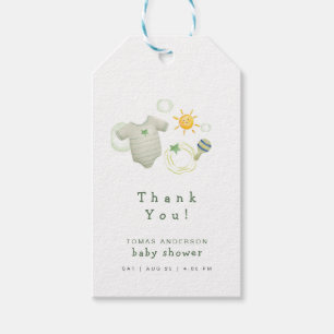 Gender Neutral Sage Green Baby Clothes Thank You  Gift Tags