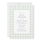 Gender Neutral Sage Green Gingham Baby Shower