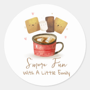 Gender Neutral S'more Fun Fall Baby Shower Classic Round Sticker