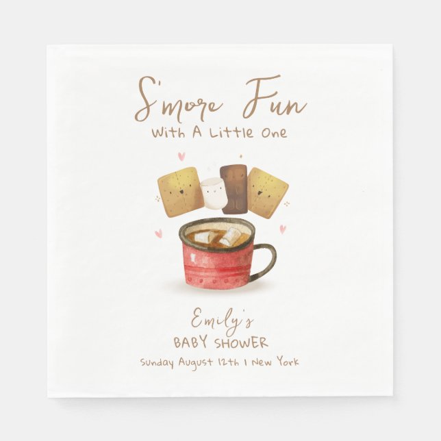 Gender Neutral S'more Fun Fall Baby Shower Napkin (Front)