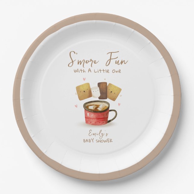 Gender Neutral S'more Fun Fall Baby Shower Paper Plate (Front)