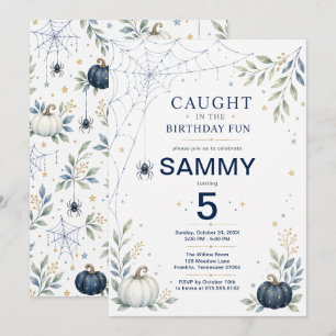 Gender Neutral Spider Birthday Party Invitation
