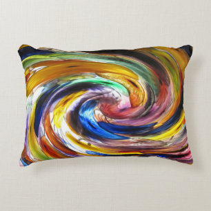 Gender Neutral Sprial Colour Swirled Colourful Accent Pillow