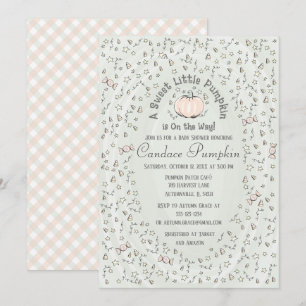 Gender Neutral Sweet Little Pumpkin Baby Shower In Invitation