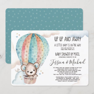 Gender Neutral Teddy Bear   Baby Shower by Mail Invitation