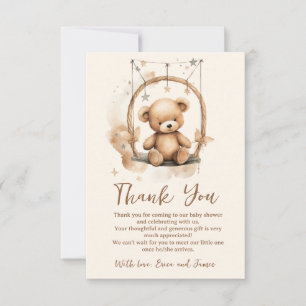 Gender Neutral Teddy Bear Baby Shower Thank You Card