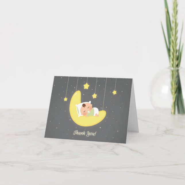 Gender Neutral Twinkle Little Star Thank You Card (Front)