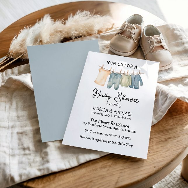 Gender-Neutral Vintage Clothing Baby Shower Invitation (Creator Uploaded)