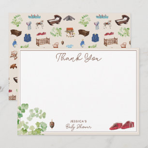 Gender Neutral Vintage Nursery Toys Baby Shower Thank You Card