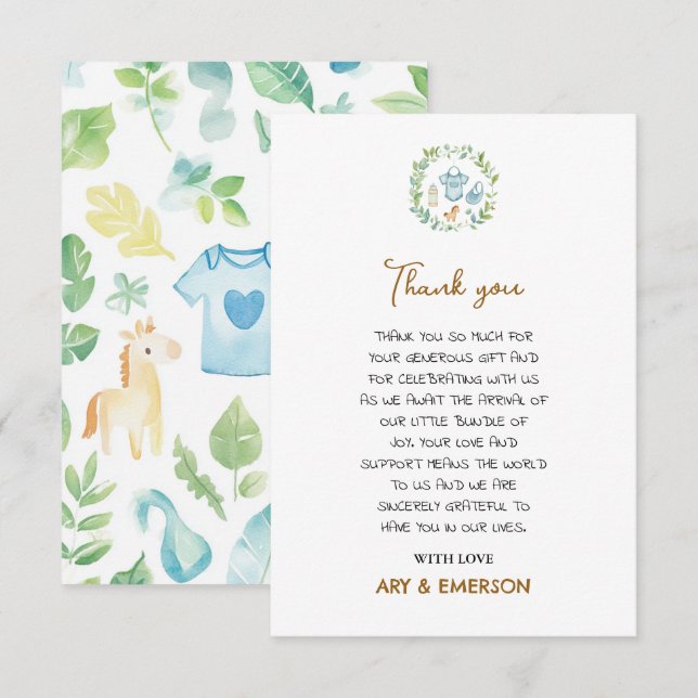 Gender Neutral Vintage Toys Baby Shower Thank You (Front/Back)
